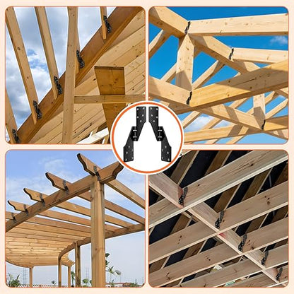 25 Pcs Hurricane Straps Tie Brackets - Heavy Duty 18 Gauge Steel Hurricane Clips for Roof, Shed and Walls, Hurricane Straps for Rafter H2.5A, Hurricane Roof Brackets, Truss Ties Black – Left - style: Left - Black Hurricane ties - 25pcs