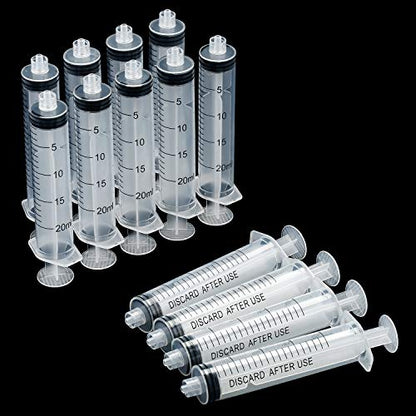 TecUnite 20 ml 20 Pack Plastic Syringes Without Needle for Liquid and Craft - size: 20 ML