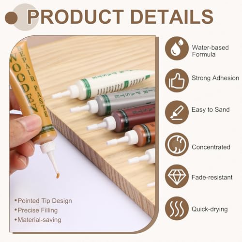uxcell Wood Repair Kit 3 Color 0.88oz Wood Fillers Furniture Repair Kit - color: Brown, Maple, Light Walnut