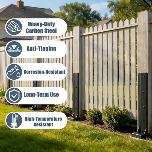 2Pcs Fence Post Repair Kit, Quick Fix Broken/Tilted Wooden Fences