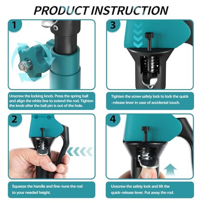 Third Hand Support Pole Heavy Duty, Cabinet Jacks for Installing Cabinets with 265 LBS Capacity and Expand from 23-3/5 to 45-3/10 in, 1-PC - size: 23.6" - 45.3" 1Pc