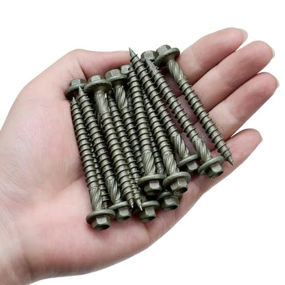 100 PCS #14X2-1/2” Heavy-Duty Timber Screws Exterior Structural Screw - size: #14x2-1/2"