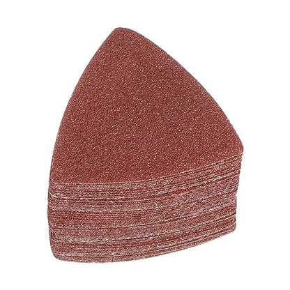 HARFINGTON 60pcs Triangular Hook & Loop Sandpapers 60 Grits 3-1/8" Aluminum Oxide Sanding Pads Random Orbital Mouse Detail Sander Papers Oscillating Multi Tool Sheets - size: 60 Grits