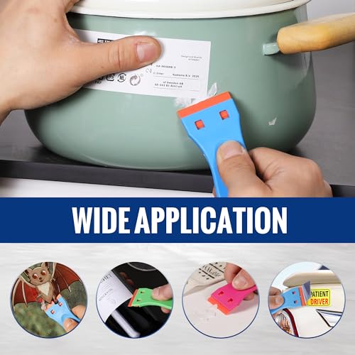 WORKPRO Plastic Razor Blade Scraper Kit, 3 Scrapers with 120 Blades - size: 3 Pack + 120 Blades