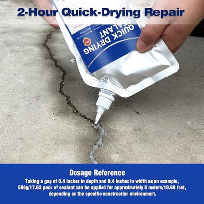 Concrete Crack Filler and Sealant, Quick Drying High Elasticity Cement Crack Filler, Waterproof Repair, Self-Leveling Concrete Slab Repair for Driveway, Patio (Gray, 35.27 OZ) - color: Gray, size: 35.27 OZ