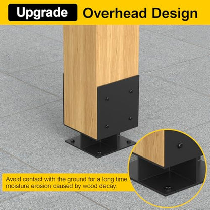 2Pcs 8x8 Concrete Post Base,Heavy Duty Adjustable Anchor Bracket - size: 8x8