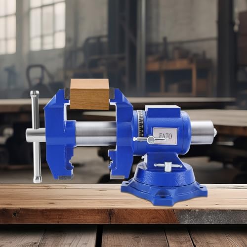 FATO 5” 360° Ductile Iron Bench Vise, 8800LB Force Blue - size: Multipurpose-5"