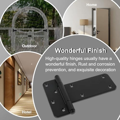 4 Pack 5" Door Hinges,260 Lbs Capacity Heavy Duty Gate Hinges - size: 5"- 4 pcs-Matte black