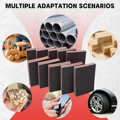 24 Pcs 400 Grit Sanding Sponge, Sanding Sponges for Wood, Soft Foam Hand Sander Block Wet Dry Sanding Pads for Automobile Wood Furniture Metal Drywall Polishing