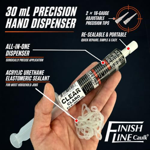 30mL Pre-Filled Precision Caulk Applicator Clear 5-Pack - color: Clear