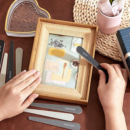 Honoson 20 Pcs Sanding Sticks Model, Low and High Grits, Water Drop Style - style: Water Drop Style