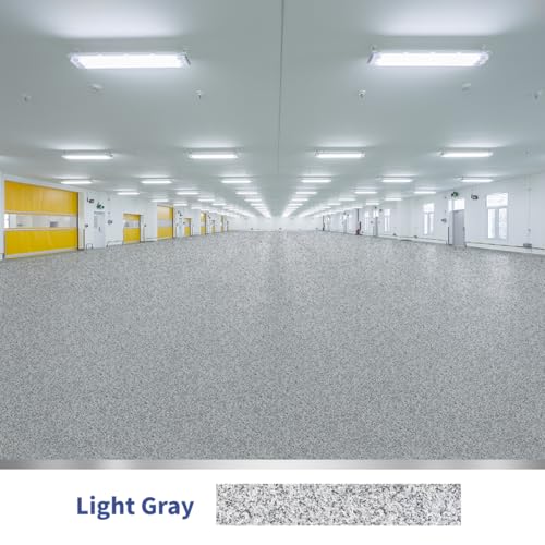 GLAINTE Upgrade Epoxy Concrete & Garage Floor Paint Coverage of 90 SQ.FT, Marble Effect Floor Coating Kit for Interior/Exterior - Contains Real Sand