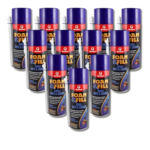 Red Devil 091312 Foam & Fill Small Gaps & Cracks Expanding Polyurethane Sealant, 12 oz, Off-White, Case of 12 - size: 12 oz, style: Pack of 12