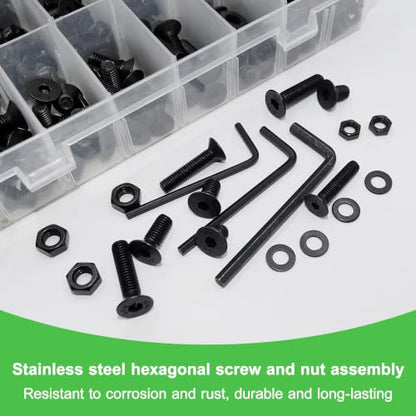 915Pcs 410 Stainless Steel M4 M5 M6 Screw Kit - 3D Printer Mini Screw, Allen Head/Flat Head/Countersunk Bolt/Screws, Metric Bolts Assortment, Silver Nuts and Bolts for Mechanical Hardware - size: M4/5/6-915Pcs
