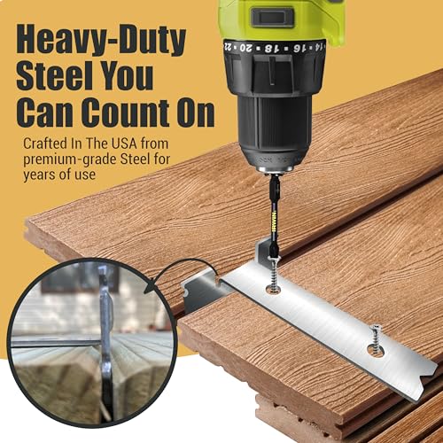 Steel Deck Spacing and Fastening Tool 2 Pack for Use with 5-1/2 Inch Deck Boards | Works for Treated Wood or Composite Decking | Deck Jig for Professional Neat Finish | Made in USA