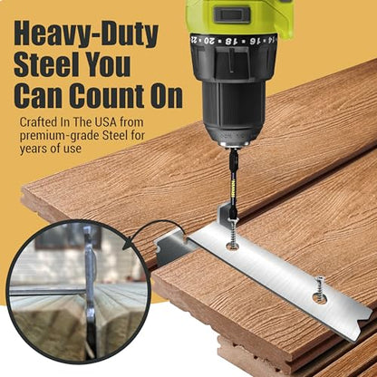 Steel Deck Spacing and Fastening Tool 2 Pack for Use with 5-1/2 Inch Deck Boards | Works for Treated Wood or Composite Decking | Deck Jig for Professional Neat Finish | Made in USA