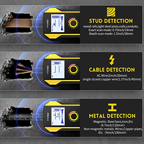 FNIRSI WD-01 6 in 1 Rechargeable Stud Finder Wall Scanner, Positioning Hole - size: WD01
