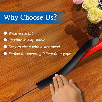FONUNO Vinyl Floor Transition Strip Self Adhesive Threshold Strip - color: Black, size: 2 Inch x 20 Feet