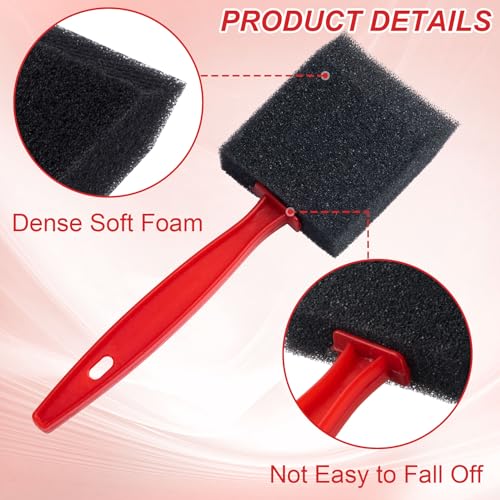HINZIC 5 Pcs 5 Sizes Foam Paint Brushes Plastic Handle Foam Brushes for Staining Varnishes, and DIY Large Area Crafting(4", 3", 2", 1.4'', 1") - size: 5pcs 4", 3", 2", 1.4'', 1"