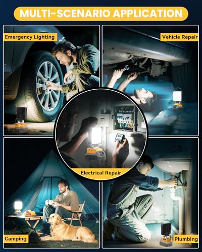 2PCS LED Work Light Compatible with DeWALT 20V Battery,112W 11200LM - color: 70W 2PCS
