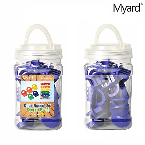 Myard 5/16 Inch Deck Board Jig Spacer Rings, 20 Packs Deck Spacers - size: Blue 5/16" (8mm)