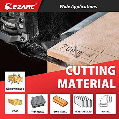 EZARC Titanium Oscillating Saw Blades, Extra-Long Oscillating Multitool Blades for Metal, Wood Nails, Screws Cutting, Plastic, 3 Pack - size: 3 Pcs Titanium