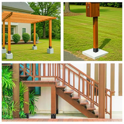2 Pack 6x6 Metal Post Base Holder Bracket for Concrete Deck (Black) - size: 6IN, style: 2Pcs