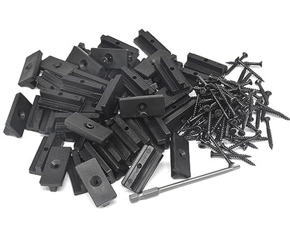 Universal Hidden Deck Fasteners - Composite Decking Clips & Plastic Hidden Fasteners with Screws, 500 Per Box for 260 SQ.FT.