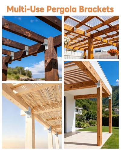 4 Pack Galvanized Joist Hanger Brarket, 4 x4 Brackets for Wood - color: Galvanized-4 Pcs