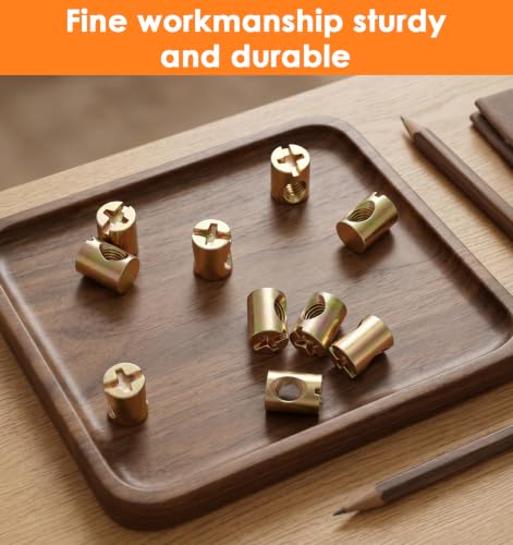 10 Pcs M6 Barrel Nut, Slotted Cross Dowel Nut for Furniture Bed