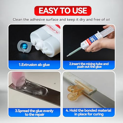 PLJOFRSHI Clear 2 Part Epoxy Glue, Multi-Surface Repair Adhesive, 3-Pack
