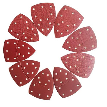 100 PCS Mouse Detail Sander Sandpaper 11 Holes, 180 Grit Hook and Loop Mouse Sanding Sheets Aluminum 0xide Mouse Sanding Pads 11 Holes Triangular Sanding Paper for Detail Mouse Sander - size: 11 Holes-180 Grit
