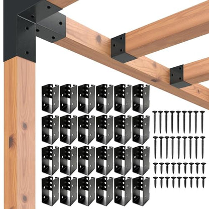 Concealed Joist Hangers 24Pcs 2" x 6" Outdoor Concealed Flanges - size: 2"x6" Parallel
