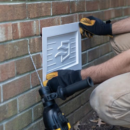Shallow Recessed Crawl Space Vent Cover, 8"H × 16"W, White - color: White (Shallow Depth)