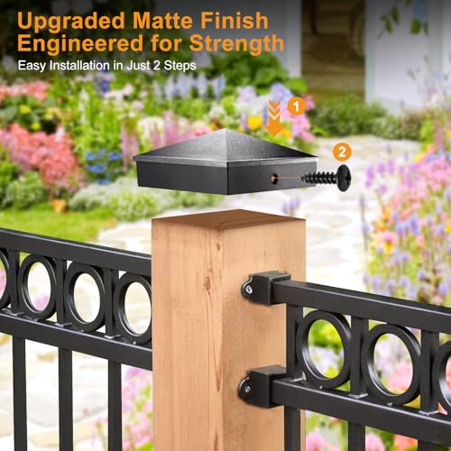 6x6 Post Caps (Fits 5.5"x5.5"), ASA Material - UV, Fade & Crack Resistant, Fence & Deck Post Caps 6x6 (4 Pack), Long-Lasting Protection for Outdoor Wood Posts - style: 6x6--4 Pack