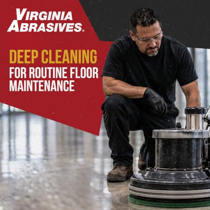 Green Floor Maintenance Pads, Deep Cleaning & Light Stripping, 13" - 5 Pack - size: 13 inches