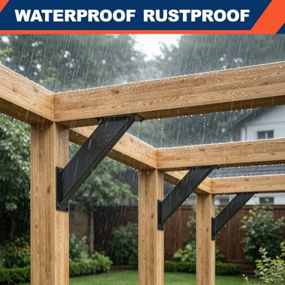 12PCS 45-Degree Angle Support Bracket, Heavy Duty Pergola Connector Kit - size: 4"x4" 12pcs