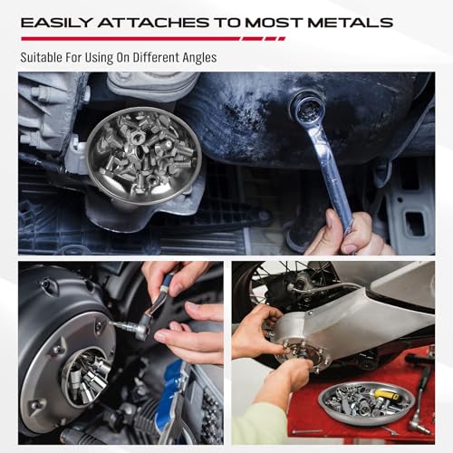 4 Pack Telescoping Magnetic Pickup Tool with 3in 4in 6in Magnetic Parts Trays, Magnet Flexible Spring Stick, Magnet Retrieving Sweeper for Nail, Screws & Metal Debris Workshop Garage - style: 4 Pack - Flexible Bendable & 3 Trays
