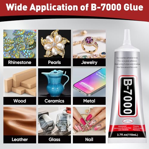 4 PCS 110ml B7000 Rhinestone Glue Clear, Bedazzling Glue for Craft, Jewelry