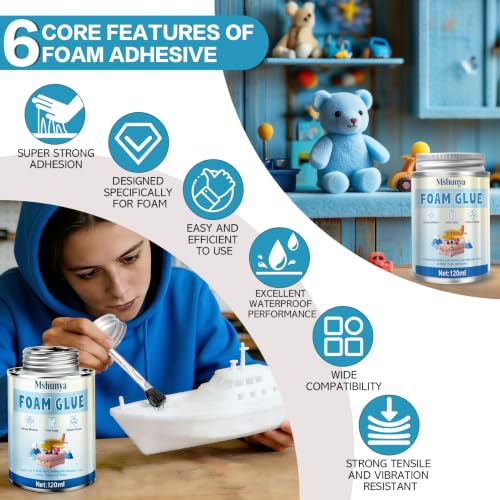 Foam Glue, Strong Adhesion, Quick-Drying, Transparent, Waterproof, Flexible
