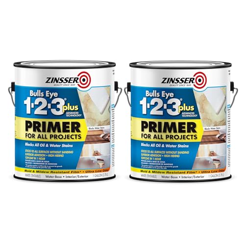 Zinsser 249937-2PK Bulls Eye 1-2-3 Plus Primer, Gallon, White, 2 Pack