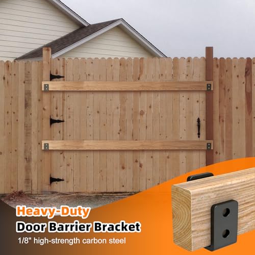 4 Pack Door Barricade Brackets, U-Shaped, 3mm Black, 2x4 Lumber Lock - size: 4 Pack-3MM