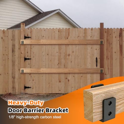 4 Pack Door Barricade Brackets, U-Shaped, 3mm Black, 2x4 Lumber Lock - size: 4 Pack-3MM