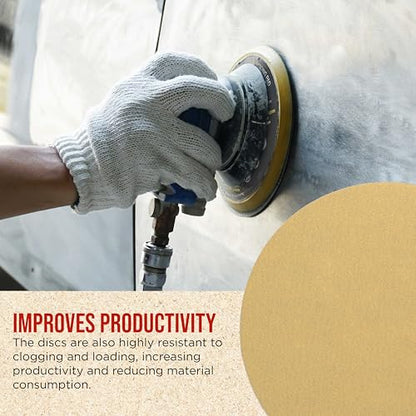 ProductionShop Premium 180 Grit 6" PSA Gold Sanding Discs, Box of 100 - Self Adhesive Stickyback Abrasive Sandpaper for DA & Random Orbital Sanders - Sand Auto Paint Metal, Wood Woodworking Furniture - style: 180 Grit