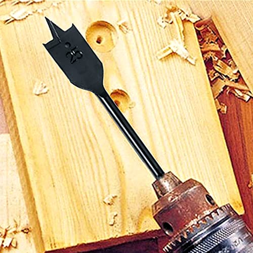 11pc SAE Spade Bits 1/4"-1-1/2" - Flat Wood Boring Set for Fast Drilling