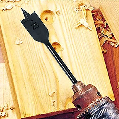 11pc SAE Spade Bits 1/4"-1-1/2" - Flat Wood Boring Set for Fast Drilling
