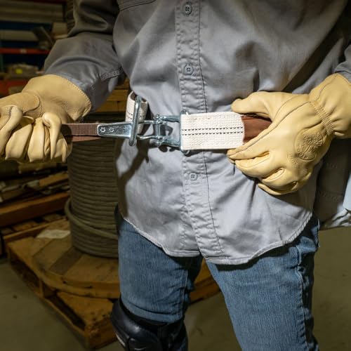 Klein Tools 5425M Tool Belt, Cotton/Polyester Work Belt, Quick-Release Buckle for Ironworker, Construction, Framer, Carpenter, Electrician, M - size: Medium