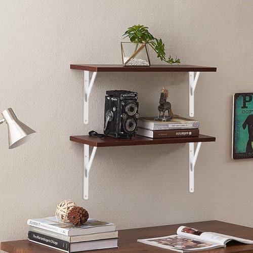 2 Pack L18 x H 12" White Heavy Duty Shelf Brackets with Screws Metal Shelf Brackets Shelf Support Angle Brackets for Shelves L Brackets Heavy Duty Floating Shelf - size: 18''x12'', style: 2 Pack-White