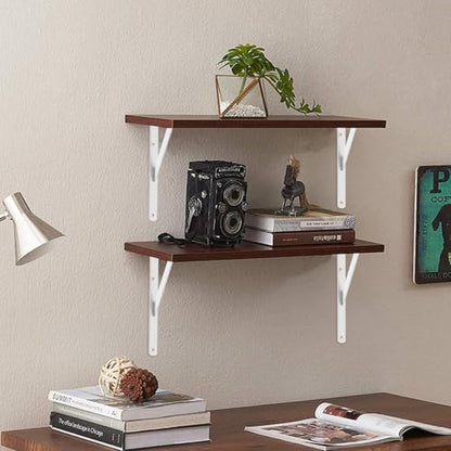 2 Pack L18 x H 12" White Heavy Duty Shelf Brackets with Screws Metal Shelf Brackets Shelf Support Angle Brackets for Shelves L Brackets Heavy Duty Floating Shelf - size: 18''x12'', style: 2 Pack-White