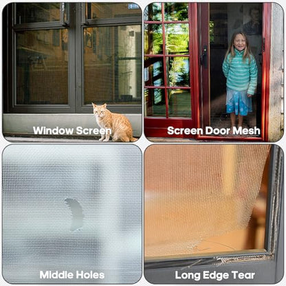 Secopad 14 Sheets Screen Patch Tape, Window Screen Repair Kit, Black - color: Black